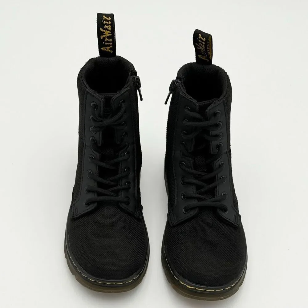 Dr. Martens Docs Combs Junior Boots Side Zip Canvas and Leather Lace Up - Kids U